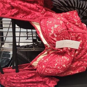 Burgandy Lace Bustier